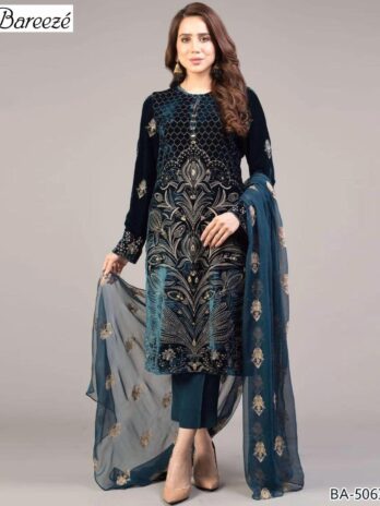 Bareeze Premium Lawn Suit 3PC – Embroidered Front, Sleeves & Dupatta