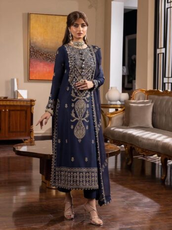 Asim Jofa Luxury Chiffon Embroidered Hand-Embellished 3PC Unstitched Suit