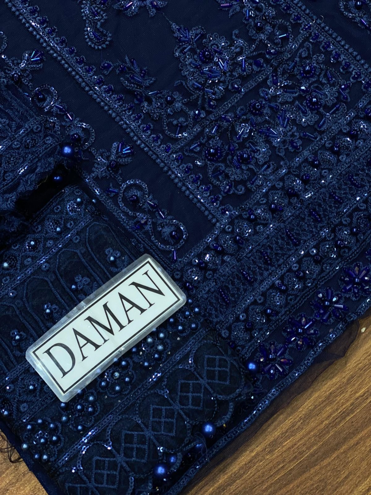Luxury Handwork Net Wedding Suit – Premium Unstitched Festive Collection - Image 5