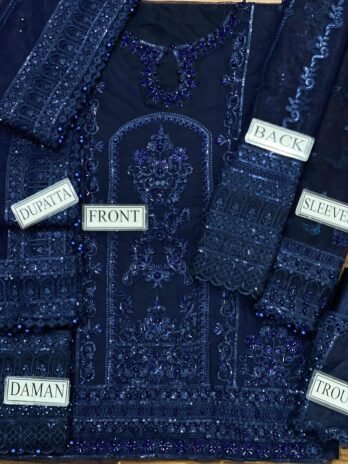 Luxury Handwork Net Wedding Suit – Premium Unstitched Festive Collection