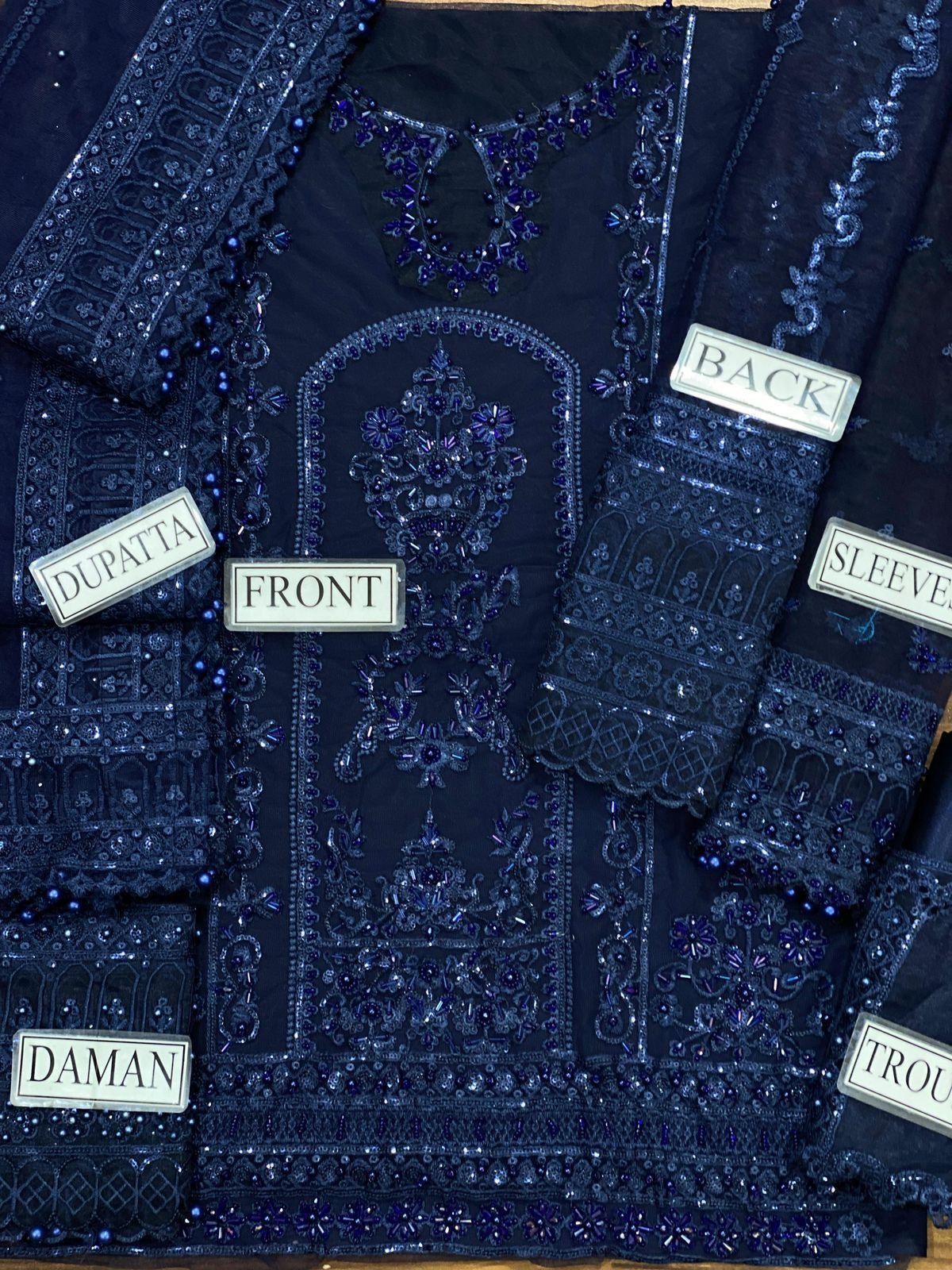 Luxury Handwork Net Wedding Suit – Premium Unstitched Festive Collection - Image 2
